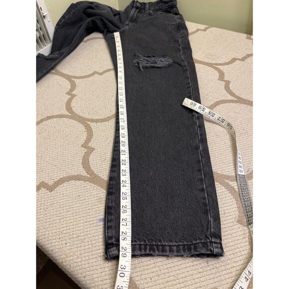 Garage denim black distressed vintage straight jeans, size: 0/ 24 - Picture 11 of 13